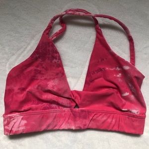 Hot Pink Liquido Yoga / Sports bra - Cross Back